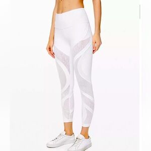 Lululemon Wunder Under High-Rise Leggings White Lace